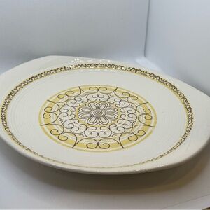 Decorative Yellow and Brown Ceramic Plate